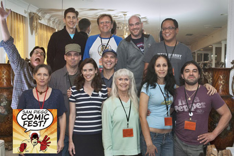 Artist Alley coordinator Beata Csanadi with some of our great volunteers and artist participants.