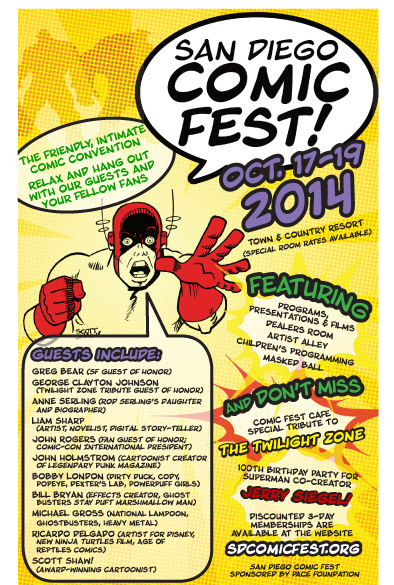 San Diego Comic Fest flyer for WonderCon 2014